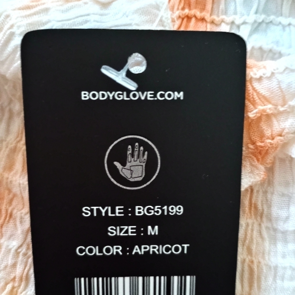 NWT Body Glove Apricot Tie Dye Off Shoulder Cover Up Dress Medium Beach Resort B - Picture 5 of 7